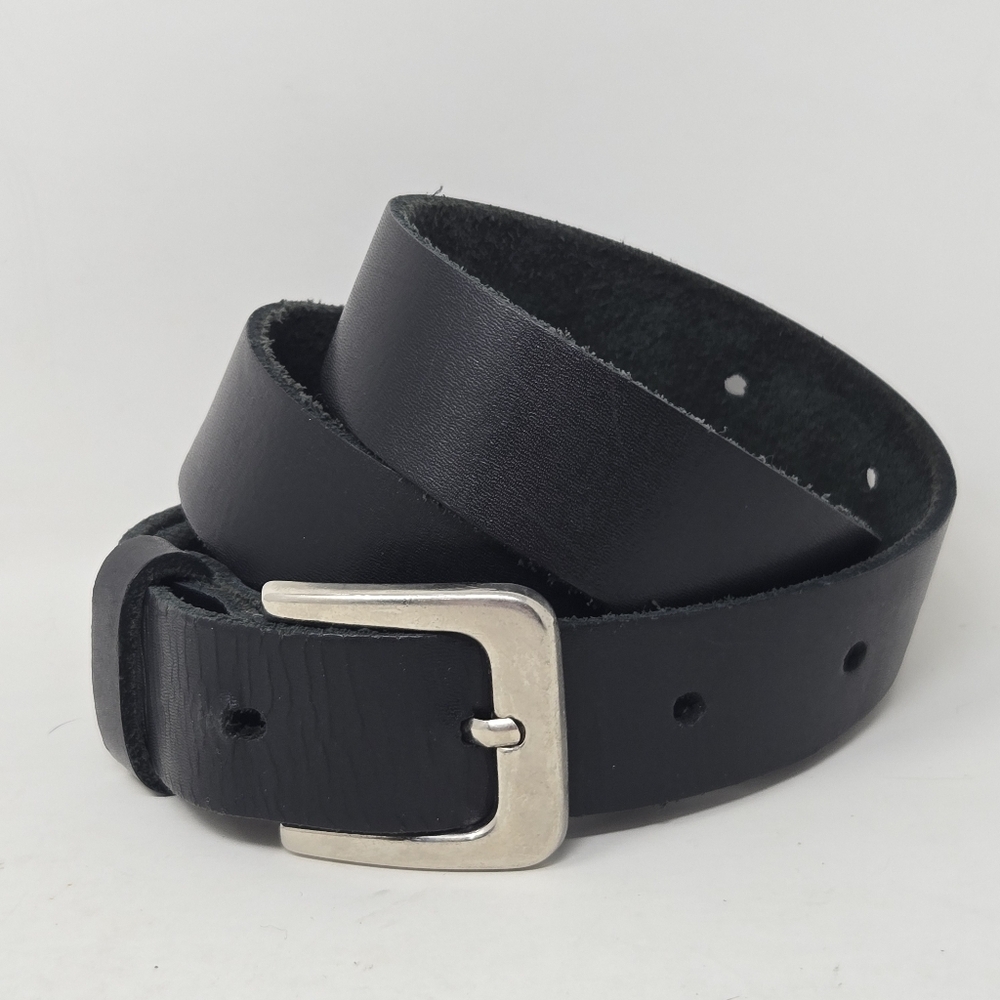 TOSCANA Mens Black Calfskin Italian Leather Belt 38"- 46"‎
